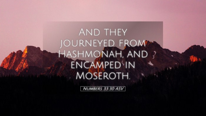 Picture 05 - Numbers 33:30 ASV Desktop Wallpaper - And they journeyed from Hashmonah, and encamped - Desktop Bible Verse Wallpaper