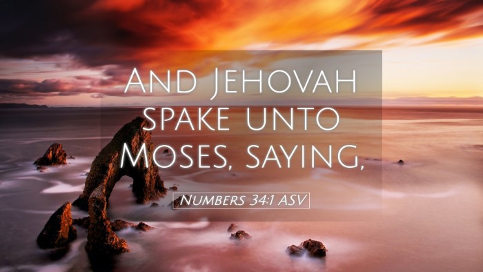 Picture 05 - Numbers 34:1 ASV Desktop Wallpaper - And Jehovah spake unto Moses, - Desktop Bible Verse Wallpaper