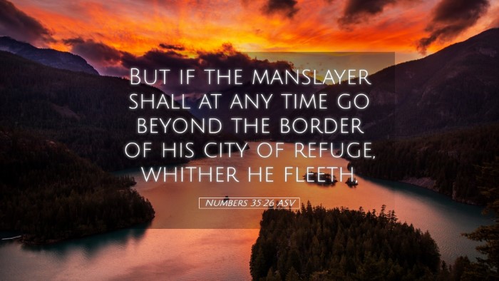 Picture 05 - Numbers 35:26 ASV Desktop Wallpaper - But if the manslayer shall at any time go beyond - Desktop Bible Verse Wallpaper