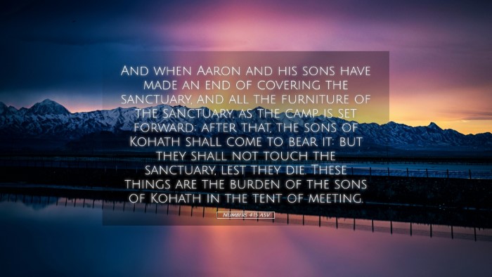 Picture 05 - Numbers 4:15 ASV Desktop Wallpaper - And when Aaron and his sons have made an end of - Desktop Bible Verse Wallpaper