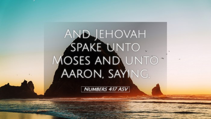 Picture 05 - Numbers 4:17 ASV Desktop Wallpaper - And Jehovah spake unto Moses and unto Aaron, - Desktop Bible Verse Wallpaper