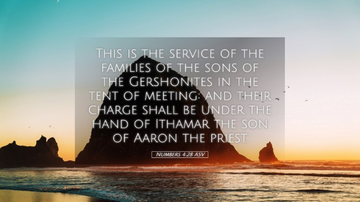 Picture 05 - Numbers 4:28 ASV Desktop Wallpaper - This is the service of the families of the sons - Desktop Bible Verse Wallpaper