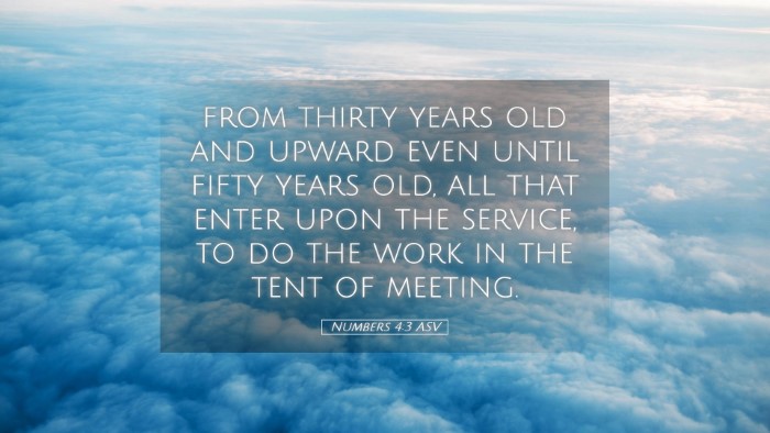 Picture 05 - Numbers 4:3 ASV Desktop Wallpaper - from thirty years old and upward even until fifty - Desktop Bible Verse Wallpaper