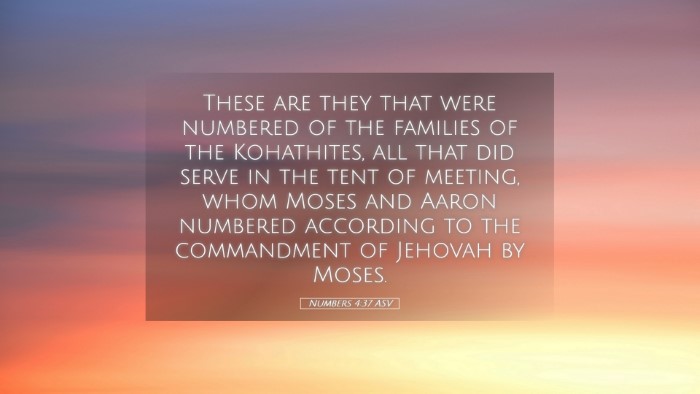 Picture 05 - Numbers 4:37 ASV Desktop Wallpaper - These are they that were numbered of the families - Desktop Bible Verse Wallpaper