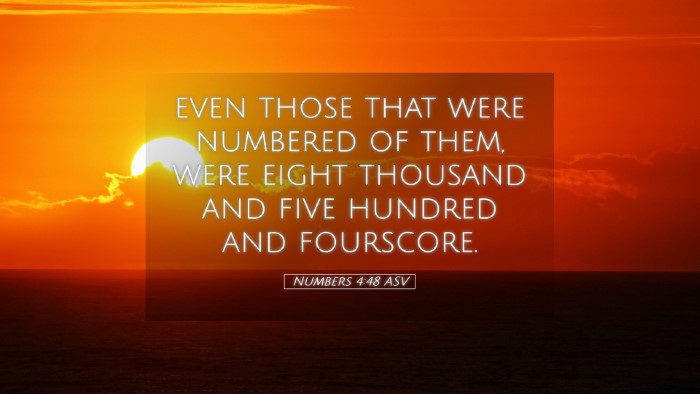Picture 05 - Numbers 4:48 ASV Desktop Wallpaper - even those that were numbered of them, were eight - Desktop Bible Verse Wallpaper