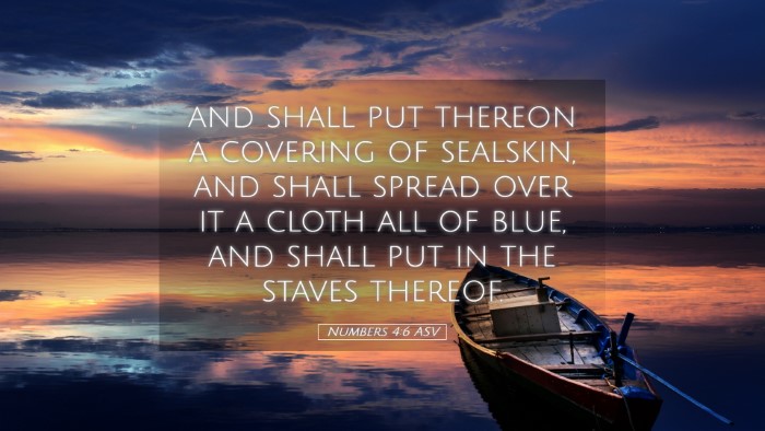 Picture 05 - Numbers 4:6 ASV Desktop Wallpaper - and shall put thereon a covering of sealskin, and - Desktop Bible Verse Wallpaper