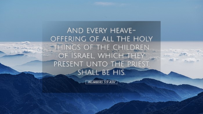 Picture 05 - Numbers 5:9 ASV Desktop Wallpaper - And every heave-offering of all the holy things - Desktop Bible Verse Wallpaper