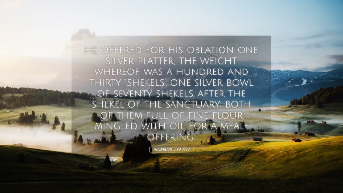 Picture 05 - Numbers 7:19 ASV Desktop Wallpaper - he offered for his oblation one silver platter, - Desktop Bible Verse Wallpaper