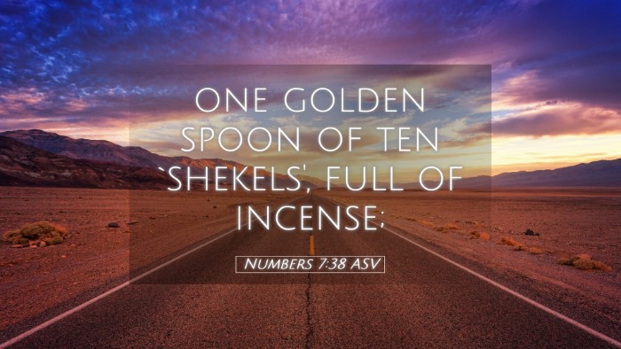 Picture 05 - Numbers 7:38 ASV Desktop Wallpaper - one golden spoon of ten `shekels', full of - Desktop Bible Verse Wallpaper