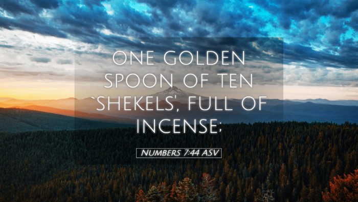 Picture 05 - Numbers 7:44 ASV Desktop Wallpaper - one golden spoon of ten `shekels', full of - Desktop Bible Verse Wallpaper