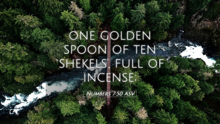 Picture 05 - Numbers 7:50 ASV Desktop Wallpaper - one golden spoon of ten `shekels', full of - Desktop Bible Verse Wallpaper