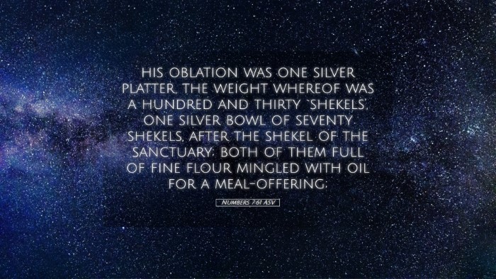 Picture 05 - Numbers 7:61 ASV Desktop Wallpaper - his oblation was one silver platter, the weight - Desktop Bible Verse Wallpaper