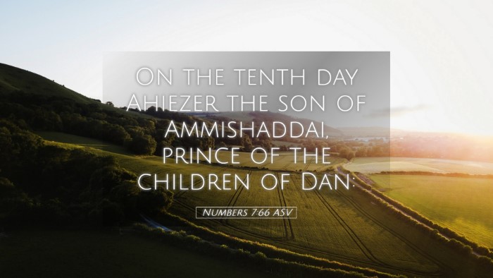 Picture 05 - Numbers 7:66 ASV Desktop Wallpaper - On the tenth day Ahiezer the son of Ammishaddai, - Desktop Bible Verse Wallpaper