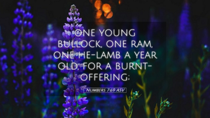 Picture 05 - Numbers 7:69 ASV Desktop Wallpaper - one young bullock, one ram, one he-lamb a year - Desktop Bible Verse Wallpaper