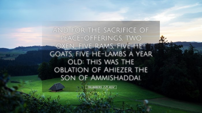 Picture 05 - Numbers 7:71 ASV Desktop Wallpaper - and for the sacrifice of peace-offerings, two - Desktop Bible Verse Wallpaper