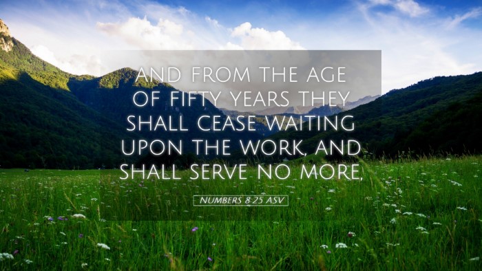 Picture 05 - Numbers 8:25 ASV Desktop Wallpaper - and from the age of fifty years they shall cease - Desktop Bible Verse Wallpaper