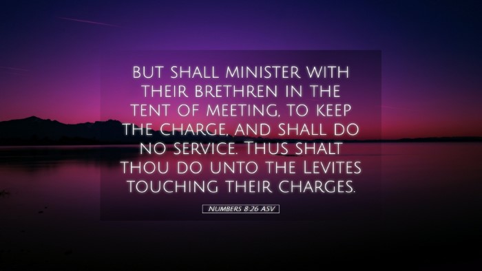 Picture 05 - Numbers 8:26 ASV Desktop Wallpaper - but shall minister with their brethren in the - Desktop Bible Verse Wallpaper