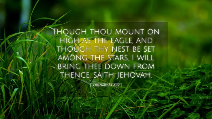 Picture 05 - Obadiah 1:4 ASV Desktop Wallpaper - Though thou mount on high as the eagle, and - Desktop Bible Verse Wallpaper