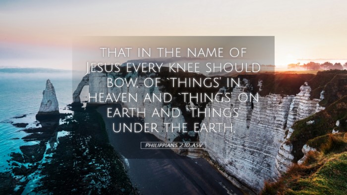 Picture 05 - Philippians 2:10 ASV Desktop Wallpaper - that in the name of Jesus every knee should bow, - Desktop Bible Verse Wallpaper