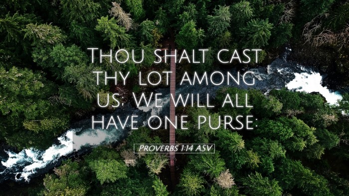 Picture 05 - Proverbs 1:14 ASV Desktop Wallpaper - Thou shalt cast thy lot among us; We will all - Desktop Bible Verse Wallpaper