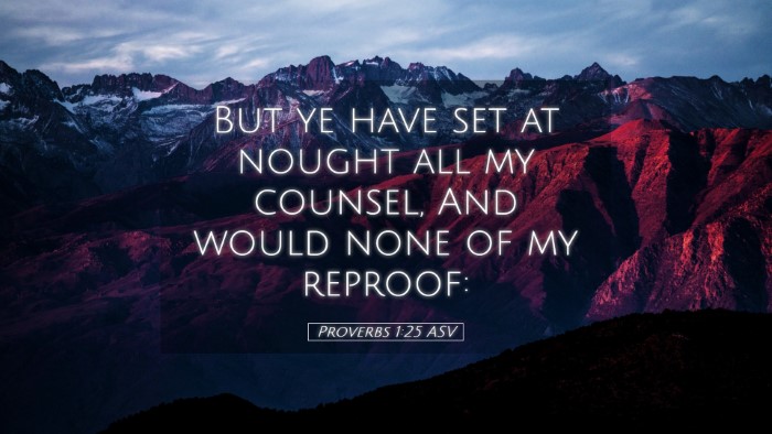 Picture 05 - Proverbs 1:25 ASV Desktop Wallpaper - But ye have set at nought all my counsel, And - Desktop Bible Verse Wallpaper