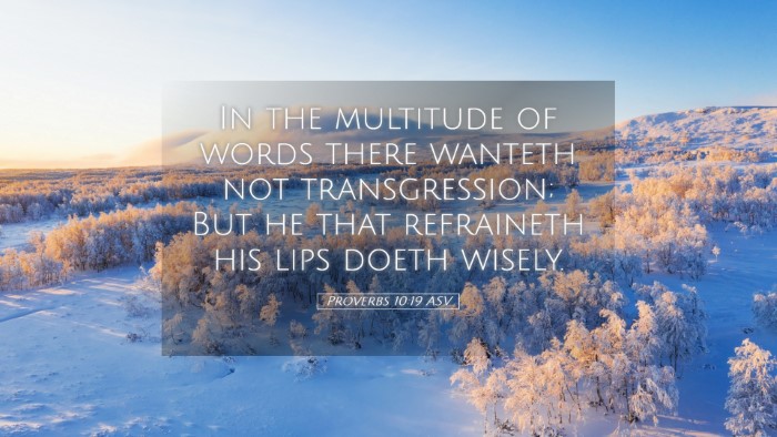 Picture 05 - Proverbs 10:19 ASV Desktop Wallpaper - In the multitude of words there wanteth not - Desktop Bible Verse Wallpaper