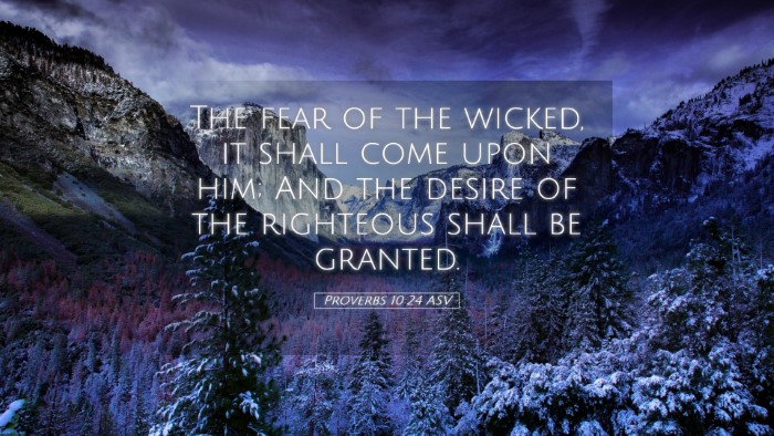 Picture 05 - Proverbs 10:24 ASV Desktop Wallpaper - The fear of the wicked, it shall come upon him; - Desktop Bible Verse Wallpaper