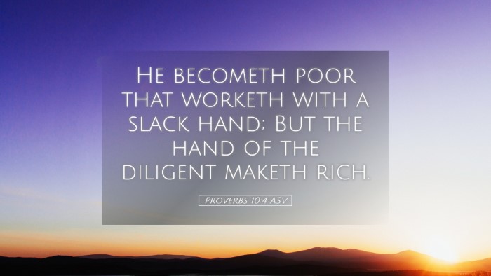Picture 05 - Proverbs 10:4 ASV Desktop Wallpaper - He becometh poor that worketh with a slack hand; - Desktop Bible Verse Wallpaper