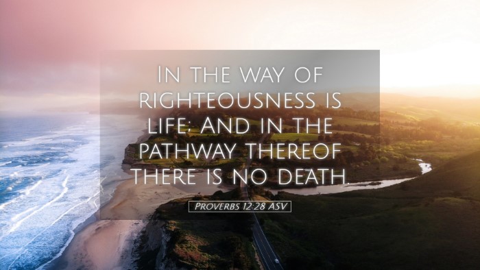 Picture 05 - Proverbs 12:28 ASV Desktop Wallpaper - In the way of righteousness is life; And in the - Desktop Bible Verse Wallpaper