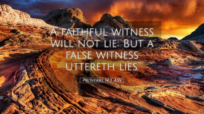 Picture 05 - Proverbs 14:5 ASV Desktop Wallpaper - A faithful witness will not lie; But a false - Desktop Bible Verse Wallpaper