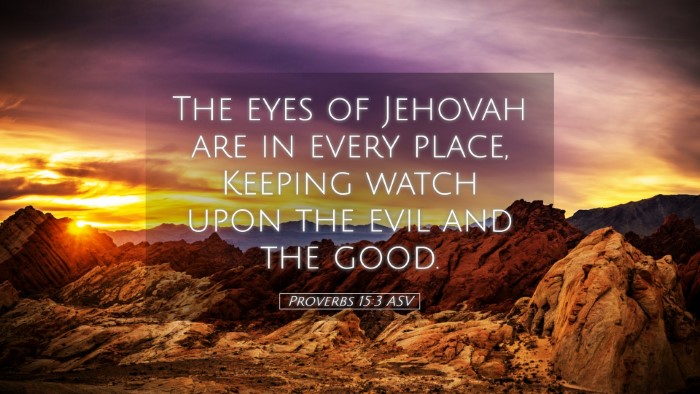 Picture 05 - Proverbs 15:3 ASV Desktop Wallpaper - The eyes of Jehovah are in every place, Keeping - Desktop Bible Verse Wallpaper