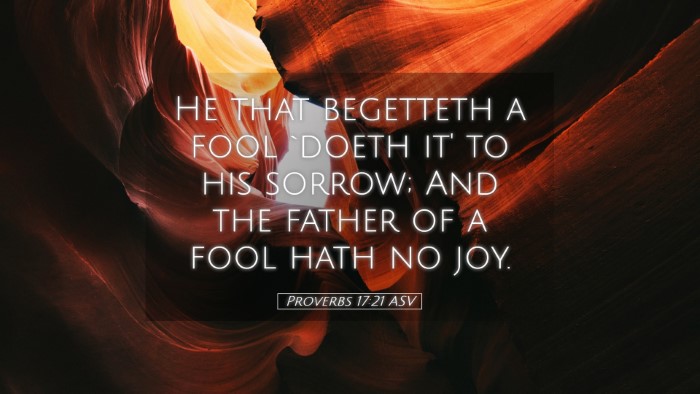 Picture 05 - Proverbs 17:21 ASV Desktop Wallpaper - He that begetteth a fool `doeth it' to his - Desktop Bible Verse Wallpaper