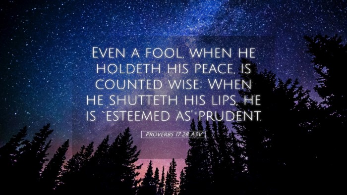 Picture 05 - Proverbs 17:28 ASV Desktop Wallpaper - Even a fool, when he holdeth his peace, is - Desktop Bible Verse Wallpaper