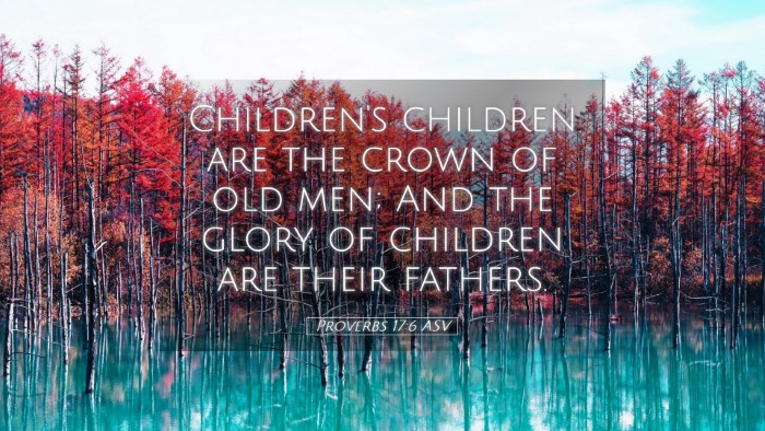 Picture 05 - Proverbs 17:6 ASV Desktop Wallpaper - Children's children are the crown of old men; And - Desktop Bible Verse Wallpaper