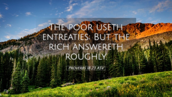 Picture 05 - Proverbs 18:23 ASV Desktop Wallpaper - The poor useth entreaties; But the rich answereth - Desktop Bible Verse Wallpaper