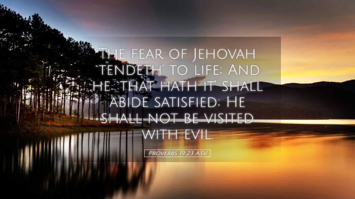 Picture 05 - Proverbs 19:23 ASV Desktop Wallpaper - The fear of Jehovah `tendeth' to life; And he - Desktop Bible Verse Wallpaper