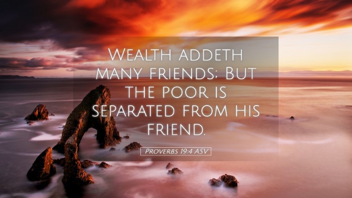 Picture 05 - Proverbs 19:4 ASV Desktop Wallpaper - Wealth addeth many friends; But the poor is - Desktop Bible Verse Wallpaper
