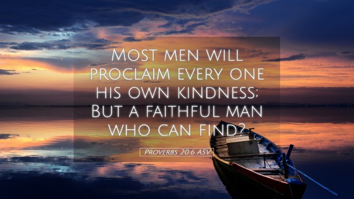 Picture 05 - Proverbs 20:6 ASV Desktop Wallpaper - Most men will proclaim every one his own - Desktop Bible Verse Wallpaper