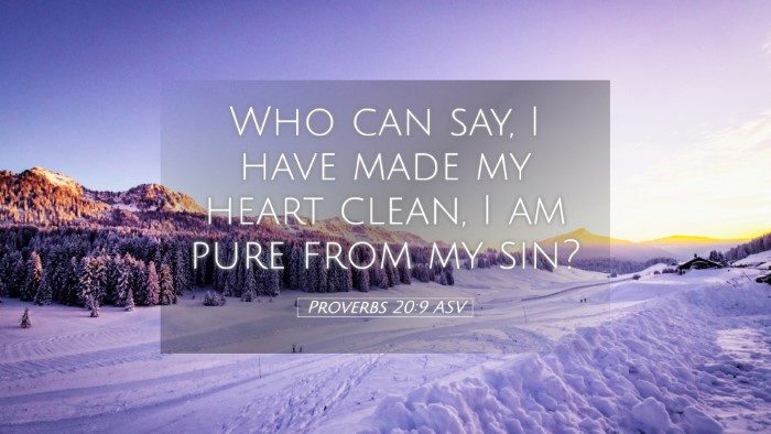Picture 05 - Proverbs 20:9 ASV Desktop Wallpaper - Who can say, I have made my heart clean, I am - Desktop Bible Verse Wallpaper