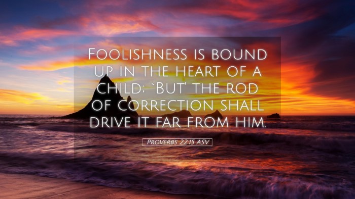 Picture 05 - Proverbs 22:15 ASV Desktop Wallpaper - Foolishness is bound up in the heart of a child; - Desktop Bible Verse Wallpaper