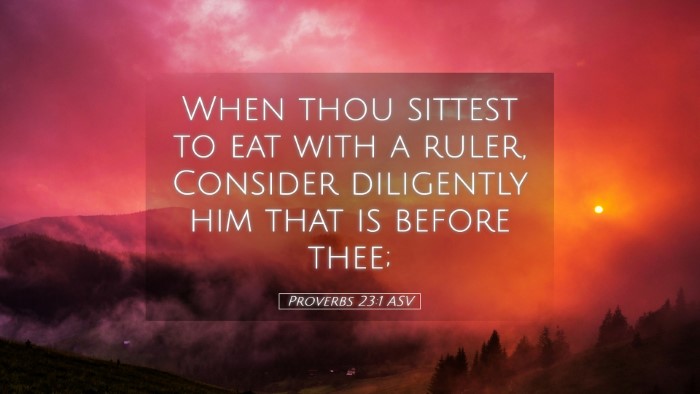 Picture 05 - Proverbs 23:1 ASV Desktop Wallpaper - When thou sittest to eat with a ruler, Consider - Desktop Bible Verse Wallpaper