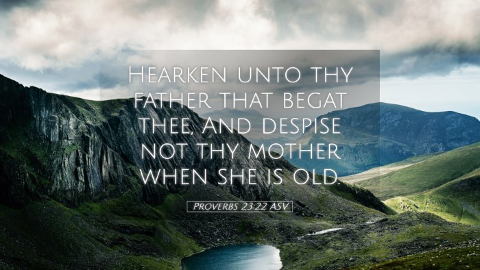 Picture 05 - Proverbs 23:22 ASV Desktop Wallpaper - Hearken unto thy father that begat thee, And - Desktop Bible Verse Wallpaper