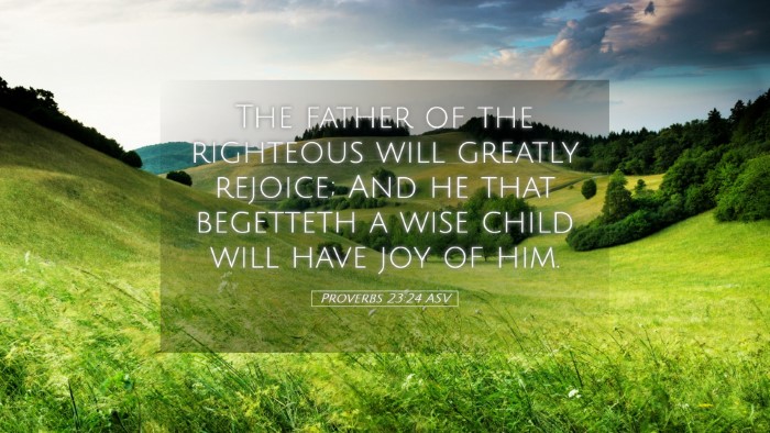 Picture 05 - Proverbs 23:24 ASV Desktop Wallpaper - The father of the righteous will greatly rejoice; - Desktop Bible Verse Wallpaper