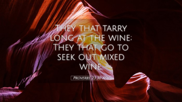 Picture 05 - Proverbs 23:30 ASV Desktop Wallpaper - They that tarry long at the wine; They that go to - Desktop Bible Verse Wallpaper