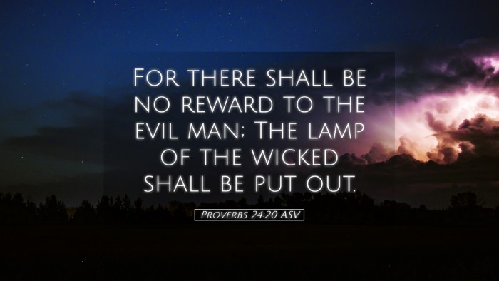 Picture 05 - Proverbs 24:20 ASV Desktop Wallpaper - For there shall be no reward to the evil man; The - Desktop Bible Verse Wallpaper