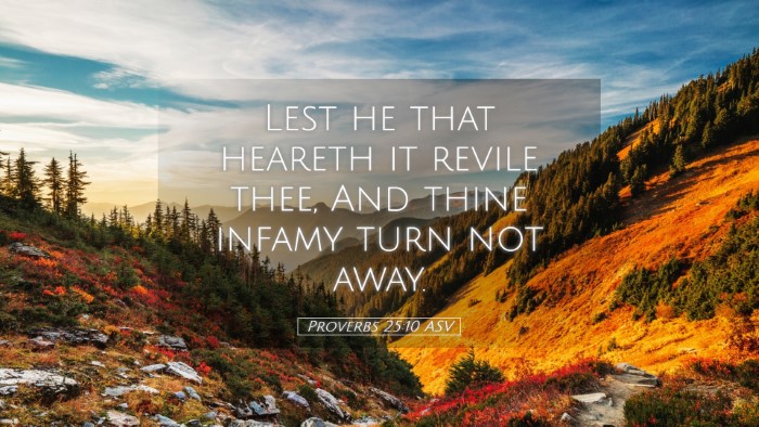 Picture 05 - Proverbs 25:10 ASV Desktop Wallpaper - Lest he that heareth it revile thee, And thine - Desktop Bible Verse Wallpaper