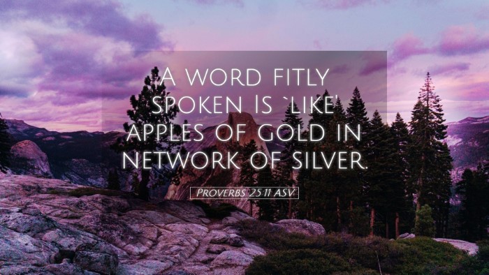 Picture 05 - Proverbs 25:11 ASV Desktop Wallpaper - A word fitly spoken Is `like' apples of gold in - Desktop Bible Verse Wallpaper
