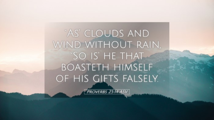 Picture 05 - Proverbs 25:14 ASV Desktop Wallpaper - `As' clouds and wind without rain, `So is' he - Desktop Bible Verse Wallpaper