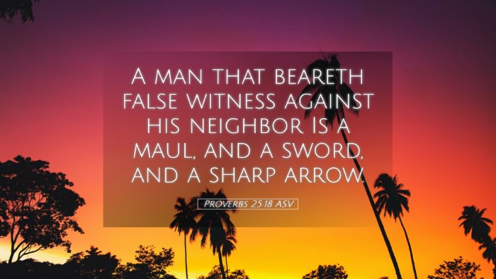Picture 05 - Proverbs 25:18 ASV Desktop Wallpaper - A man that beareth false witness against his - Desktop Bible Verse Wallpaper