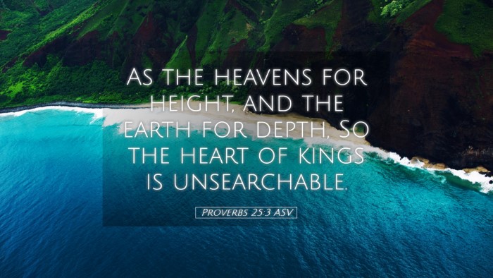 Picture 05 - Proverbs 25:3 ASV Desktop Wallpaper - As the heavens for height, and the earth for - Desktop Bible Verse Wallpaper